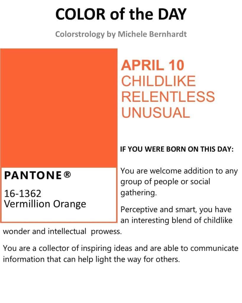 color of the day April 10