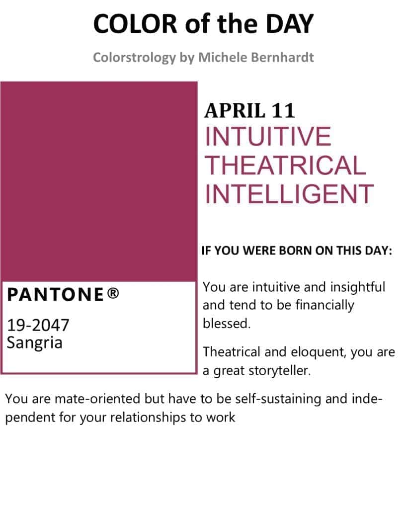 Pantone Color of the Day April 11 Sangria