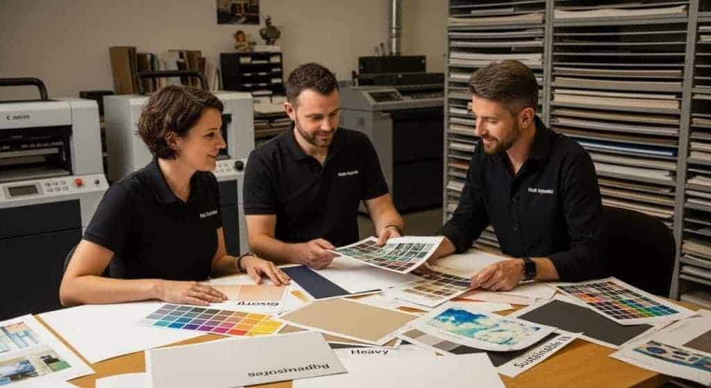 paper types, printing studio, print samples